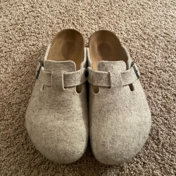 Size Eur 41 Birkenstock Boston Wool Clogs Beige (Eggshell) - Picture 2 of 5